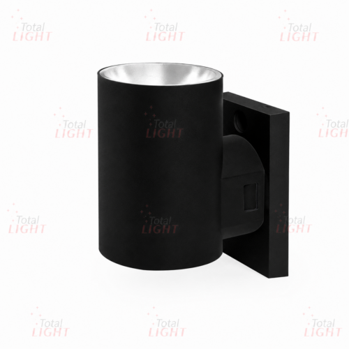 Arandela redonda Polo Preta 9W IP65 3000K